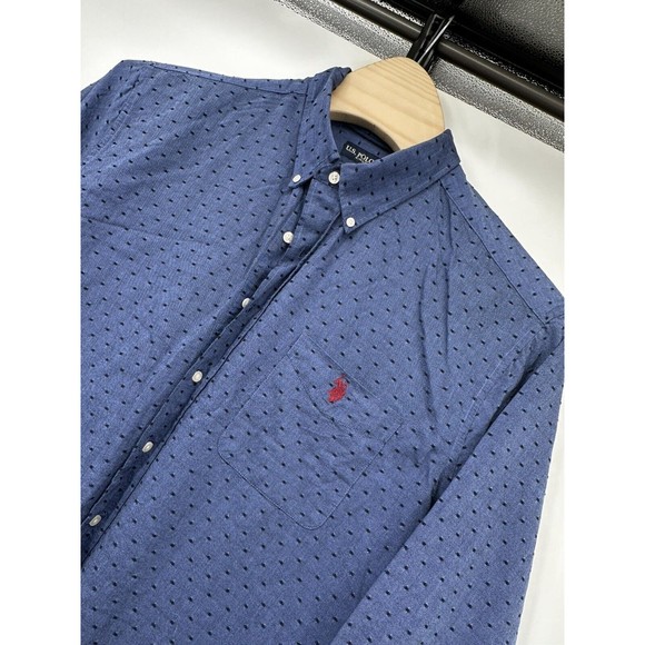 US Polo Assn. Men's Big & Tall 2XL Blue  Fall ‎  L/Sleeve Button Down Shirt - Picture 3 of 9